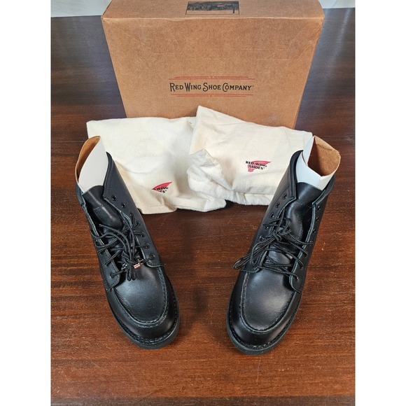 Red Wing Heritage Moc Toe Boots Woman\'s 6.5 Black New Leather 8137 Classic Work